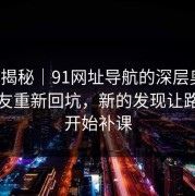 冷门揭秘｜91网址导航的深层奥秘：老瓜友重新回坑，新的发现让路人都开始补课