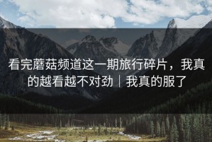 看完蘑菇频道这一期旅行碎片，我真的越看越不对劲｜我真的服了