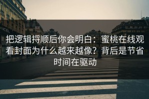 把逻辑捋顺后你会明白：蜜桃在线观看封面为什么越来越像？背后是节省时间在驱动