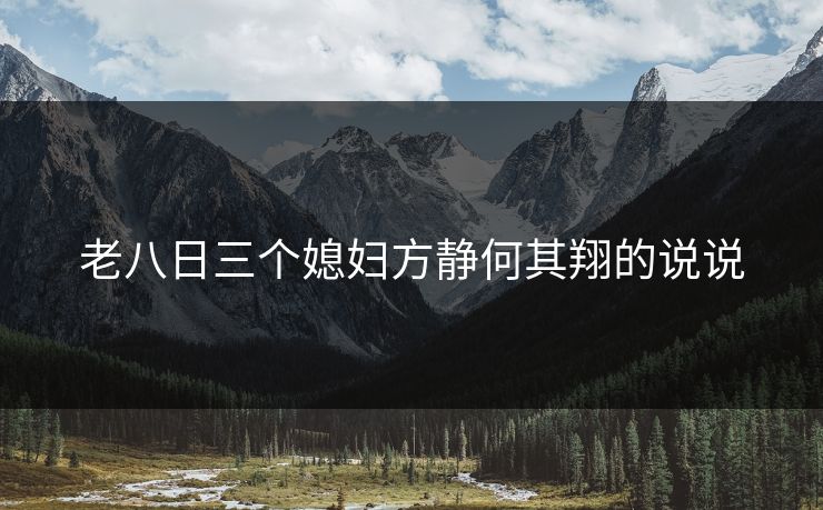 老八日三个媳妇方静何其翔的说说