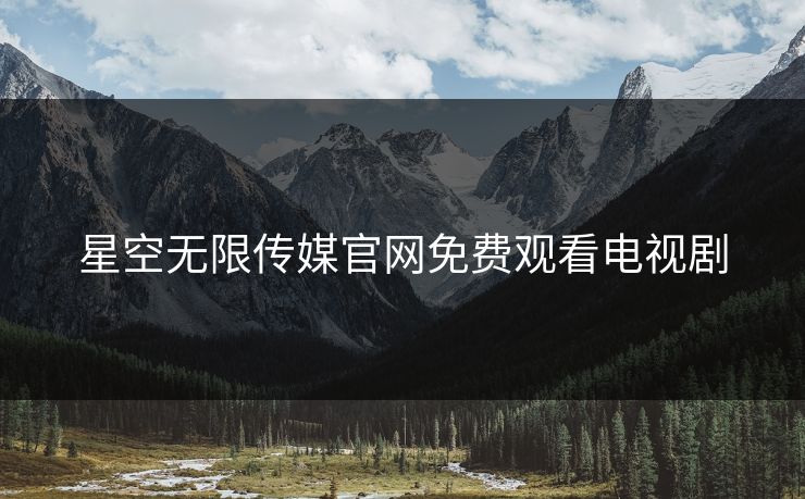 星空无限传媒官网免费观看电视剧