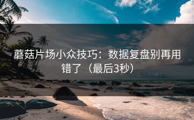 蘑菇片场小众技巧:数据复盘别再用错了(最后3秒) 蘑菇片场小众技巧:数据复盘别再用错了(最后3秒)