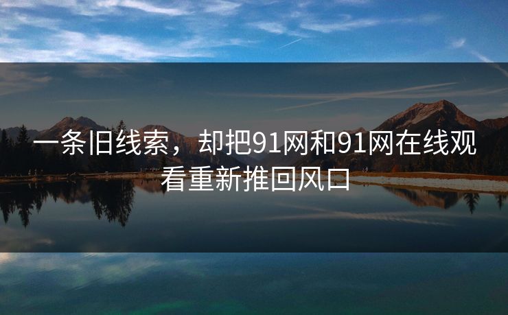 一条旧线索,却把91网和91网在线观看重新推回风口 一条旧线索,却把91网和91网在线观看重新推回风口